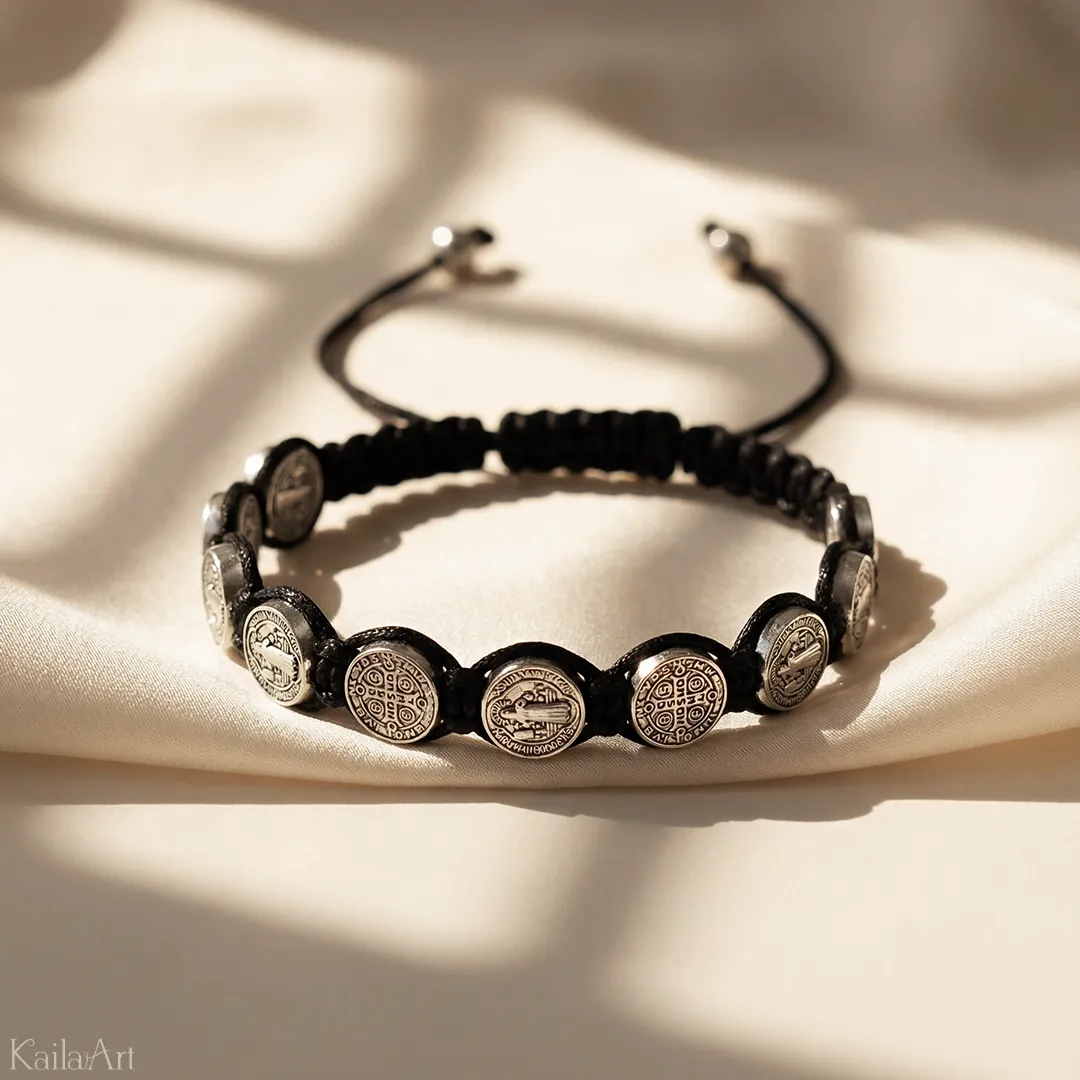 RÓŻANIEC-NA-RĘKĘ-BRANSOLETKA-ŚW.-BENEDYKT-KOMUNIA-DZIESIĄTKA-RÓŻAŃCA