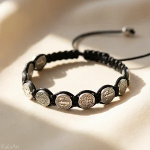 RÓŻANIEC-NA-RĘKĘ-BRANSOLETKA-ŚW.-BENEDYKT-KOMUNIA-DZIESIĄTKA-RÓŻAŃCA