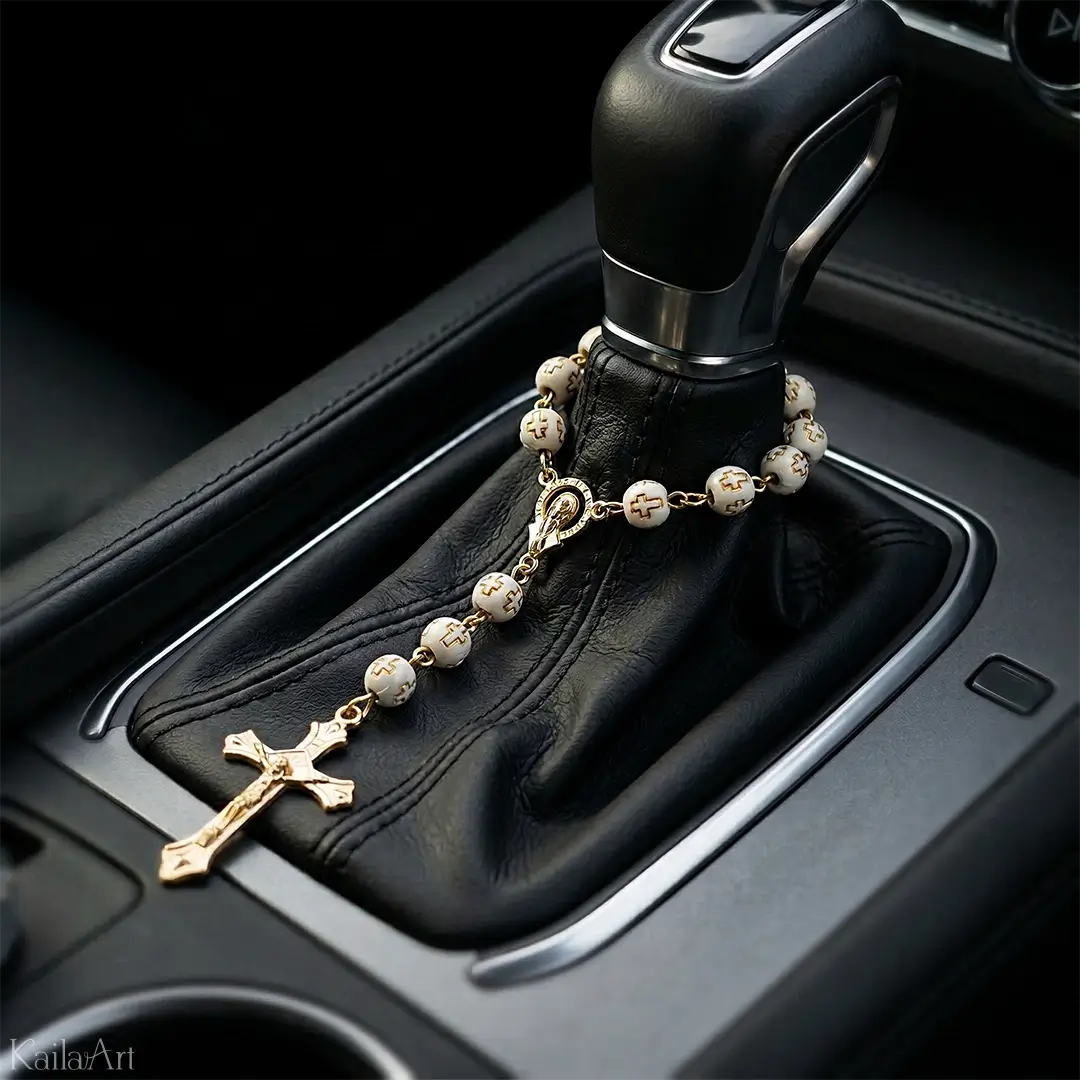 RÓŻANIEC-SAMOCHODOWY-NA-AUTO-BRELOK-DO-SAMOCHODU-Z-KRZYŻYKIEM-KRZYŻ-JEZUS