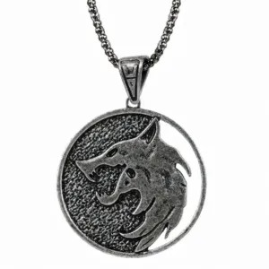 WIEDŹMIN-NASZYJNIK-MEDALION-WILK-WISIOR-WITHER-DZIKI-ZGON-WOLF-WISIOREK