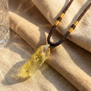 Naszyjnik cytryn naturalny kamień szczęścia wisior