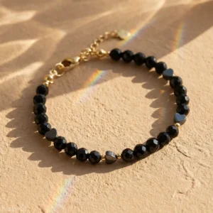 BRANSOLETKA-TURMALIN-CZARNY-HEMATYT-SERCE-Z-KAMIENI-SZLACHETNYCH-STAL