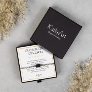 Bransoletka z Czarnym Turmalinem Męska na prezent ze Stali