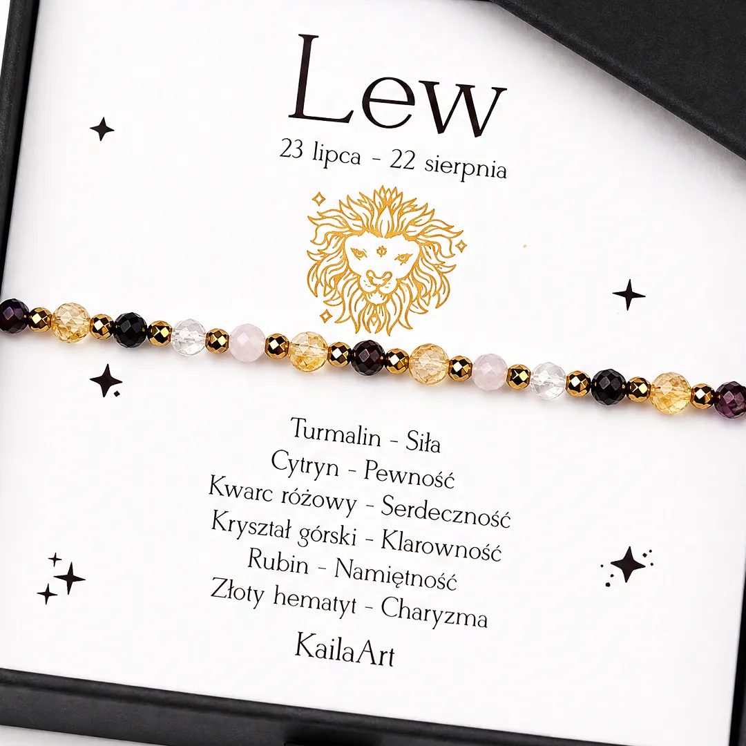 bransoletka-znak-zodiaku-lew-złota-z-kamieni-naturalnych-turmalin-cytryn