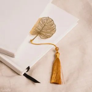 Złota Zakładka do Książki na prezent Liść z Chwostem